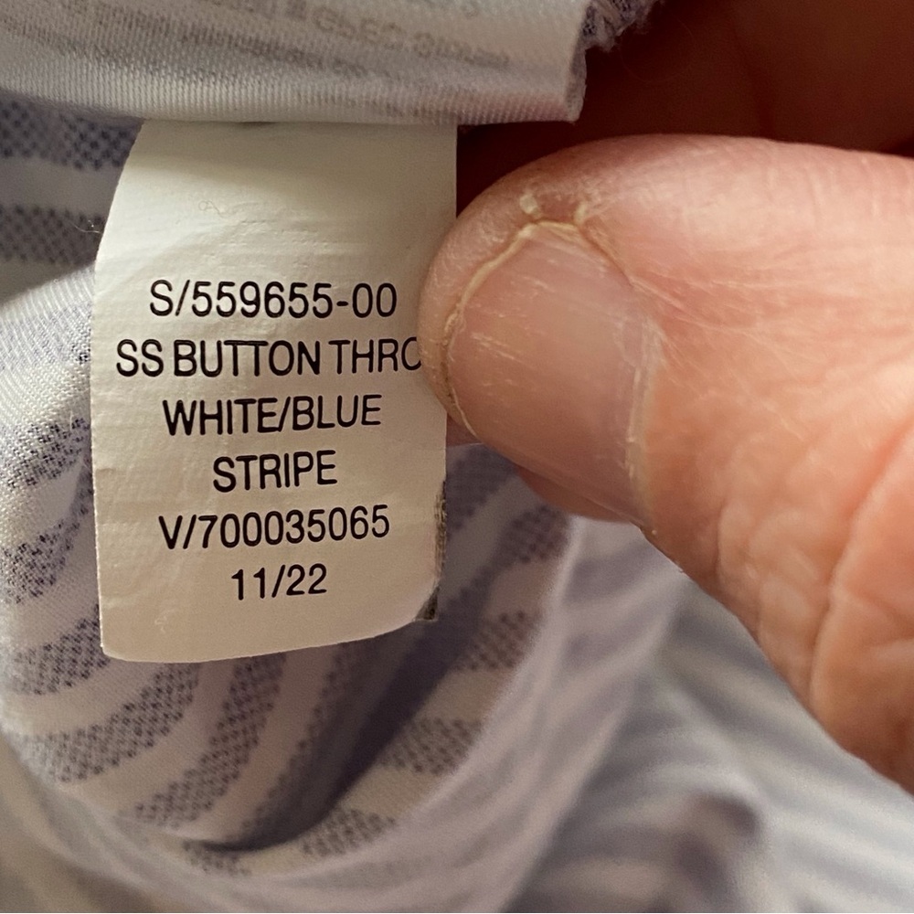 Old Navy Blue and White Striped Midi Shirt Dress with Side Cutout - Picture 9 of 14